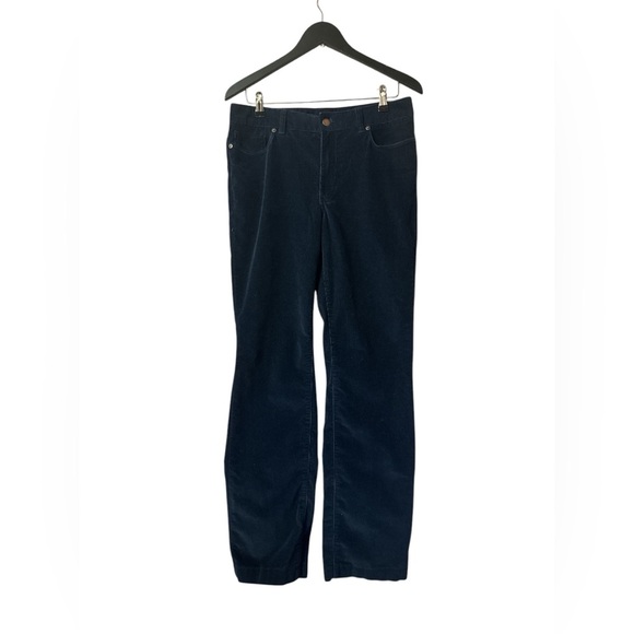 L.L Bean Friendly Fit Corduroy Pants Navy Women Size 10 - Picture 1 of 10